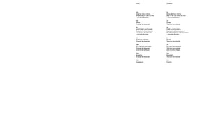 Inhaltsverzeichnis eines Buches in zwei Spalten, links auf Deutsch und rechts auf Englisch. Die Kapitel behandeln das Werk von Thomas Rentmeister und enthalten Beiträge von Anna Mosemann, Hendrik Bündge und Christine Nippe.