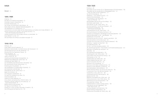 Doppelseite mit dem Inhaltsverzeichnis eines Buches zur frühen deutschen Filmgeschichte. Die Gliederung erfolgt nach den Epochen 1895–1909, 1910–1919 und 1920–1929. Die Kapitel behandeln Pioniere, die Entwicklung der Filmindustrie und bedeutende Filme wie Das Cabinet des Dr. Caligari und Nosferatu.
