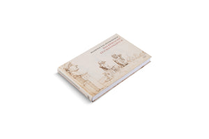 Schrägansicht des Buches Maarten van Heemskerck, Das Römische Zeichnungsbuch, auf weißem Hintergrund. Der cremefarbene Hardcover-Einband ist mit Skizzen von antiken römischen Skulpturen und Architekturelementen illustriert.