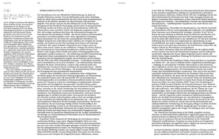 Eine Doppelseite aus einer Publikation, die einen deutschsprachigen Artikel mit der Überschrift Surrealismus & Politik von Ara H. Merjian zeigt. Der Text ist auf den Seiten 630 und 631 in einem zweispaltigen Layout gedruckt und analysiert die politischen Aspekte der Kunstbewegung.