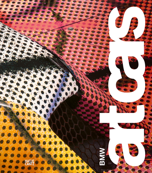 BMW Art Cars Bildband von Hatje Cantz mit abstraktem, buntem Punktmuster im Pop-Art-Stil.