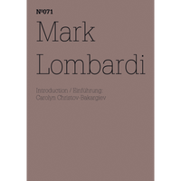 Ein minimalistisches Buchcover in Mattbraun mit schwarzem Text: N°071, Mark Lombardi, Introduction / Einführung: Carolyn Christov-Bakargiev.