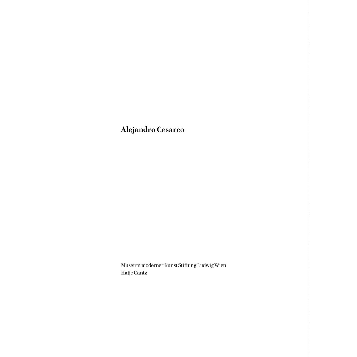 Coverbild Alejandro Cesarco
