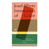 Das Buchcover von Josef Albers Interaction of Color, Grundlegung einer Didaktik des Sehens, mit einer abstrakten Komposition aus horizontalen Farbstreifen.