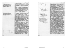 Eine aufgeschlagene Buchdoppelseite mit schwarzem französischem Text auf weißem Grund. Die linke Seite, Seite 28, hat zwei Textspalten und eine kleine handgezeichnete Skizze links unten. Die rechte Seite, Seite 29, hat eine Textspalte und vier handgezeichnete, abstrakte Skizzen, die vertikal angeordnet sind.