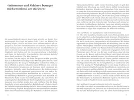 Eine Doppelseite aus einem Buch mit schwarzem Text auf weißem Grund. Die linke Seite 72 trägt die Überschrift Ankommen und Abfahren bewegen mich emotional am stärksten. Der Fließtext erstreckt sich über beide Seiten, wobei die rechte Seite 73 zweispaltig ist.